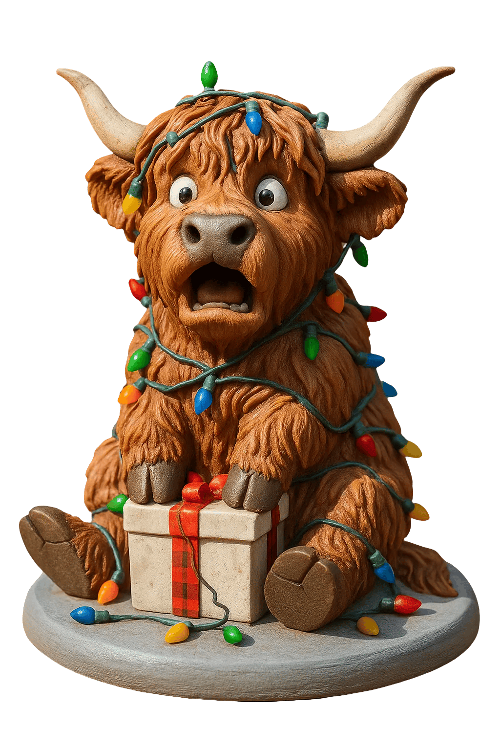 🐮Highland Cow adventskalender 2025🎄✨ - 3D handgemaakte Highland Cow pop (24 stuks)