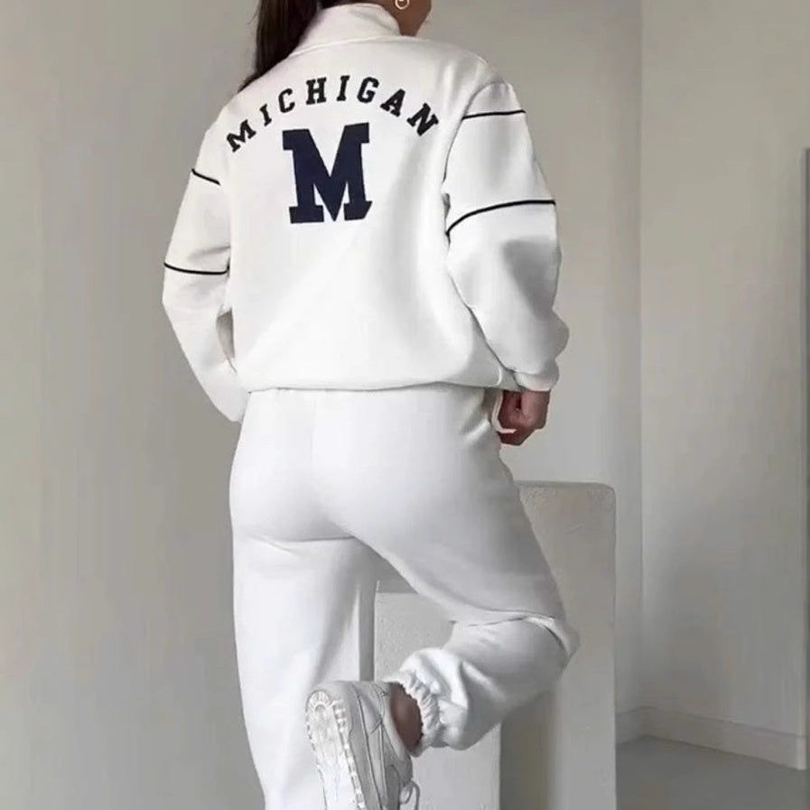 Casual sweatshirt 2-delige set met lijn