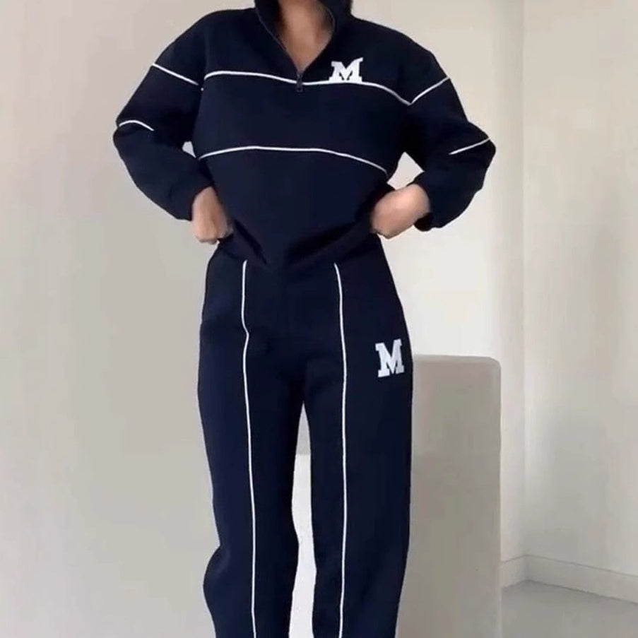 Casual sweatshirt 2-delige set met lijn