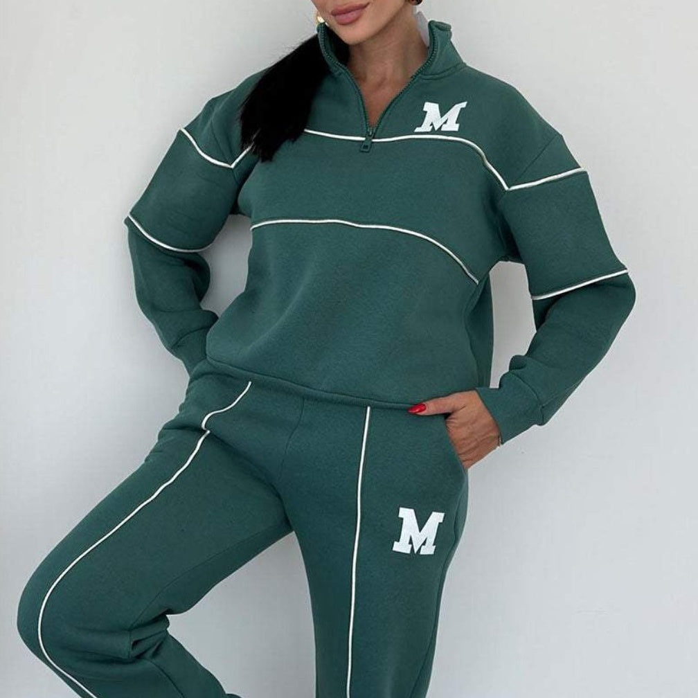 Casual sweatshirt 2-delige set met lijn