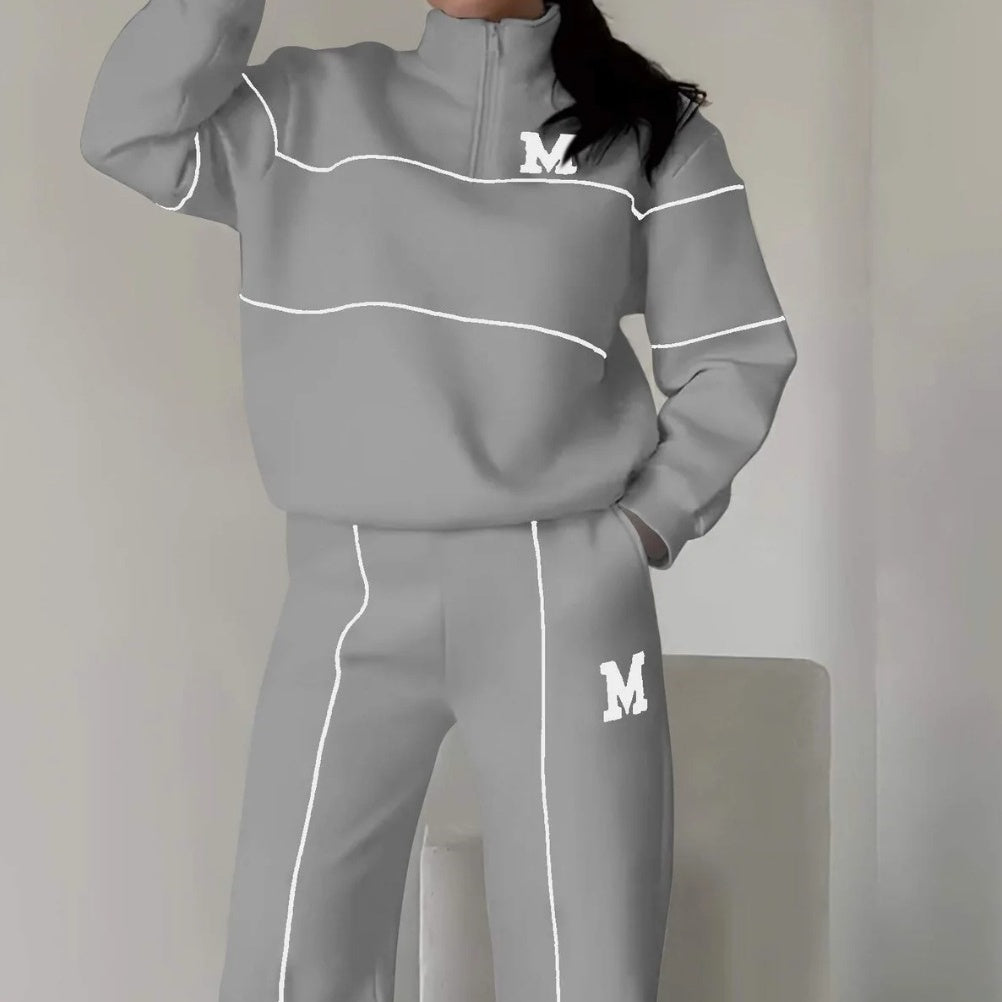 Casual sweatshirt 2-delige set met lijn
