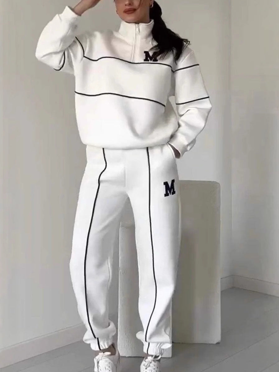 Casual sweatshirt 2-delige set met lijn
