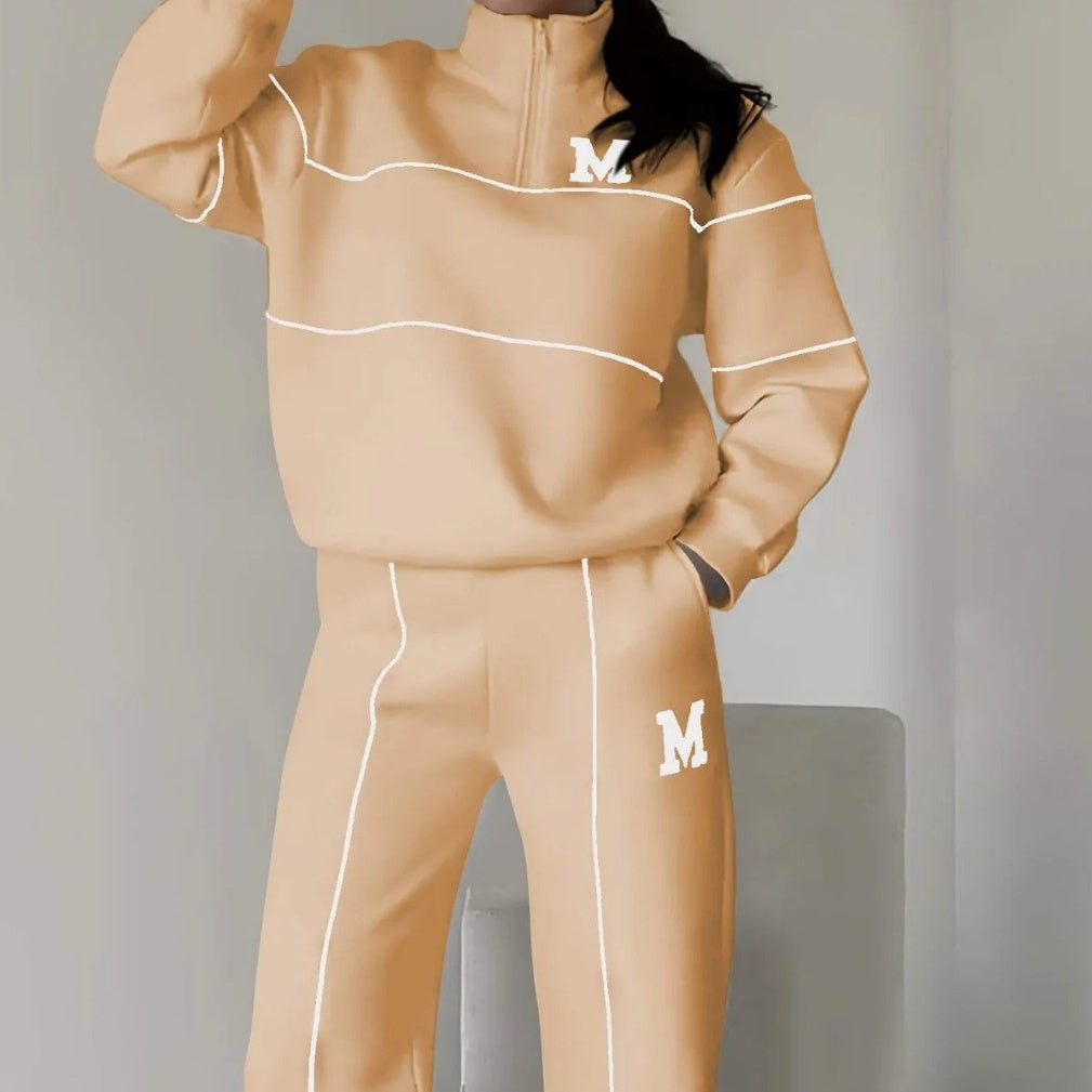 Casual sweatshirt 2-delige set met lijn