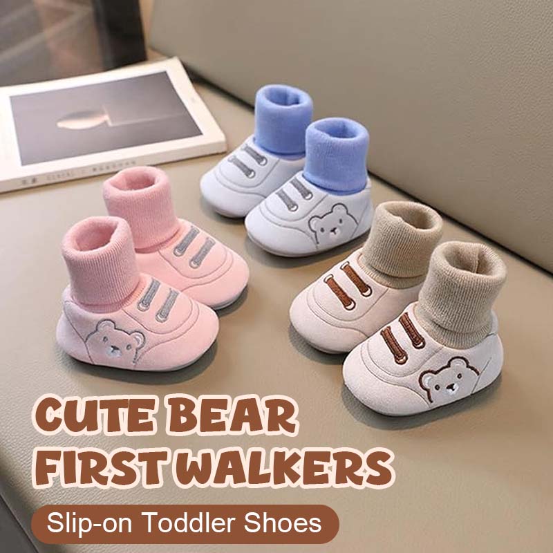 Schattige Beer Eerste Wandelschoenen Slip-on Peuterschoenen