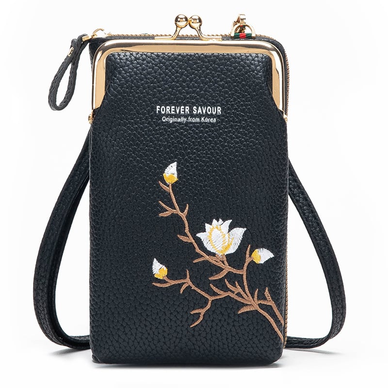 Vrouwen Sling Cross-Body Portemonnee met Mobiele Mobiele Telefoonhouder