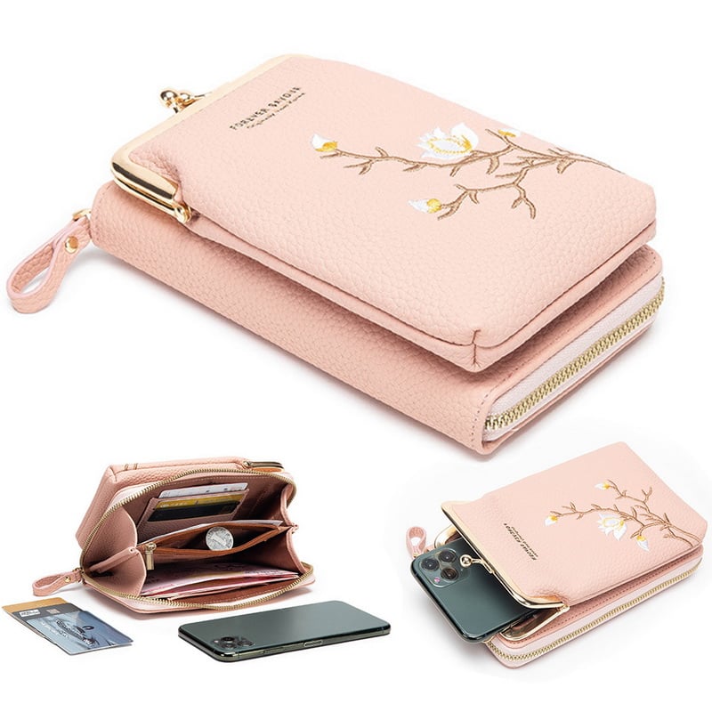 Vrouwen Sling Cross-Body Portemonnee met Mobiele Mobiele Telefoonhouder