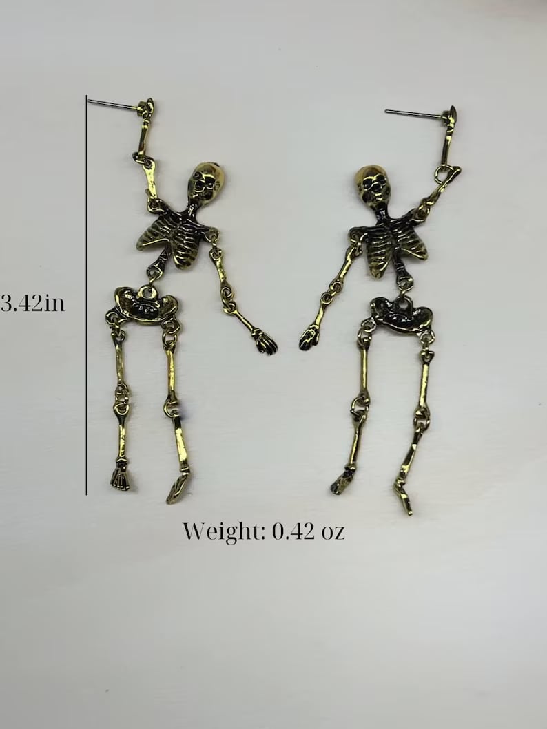 Gouden Skelet Oorbellen/Gouden Skelet Oorbellen