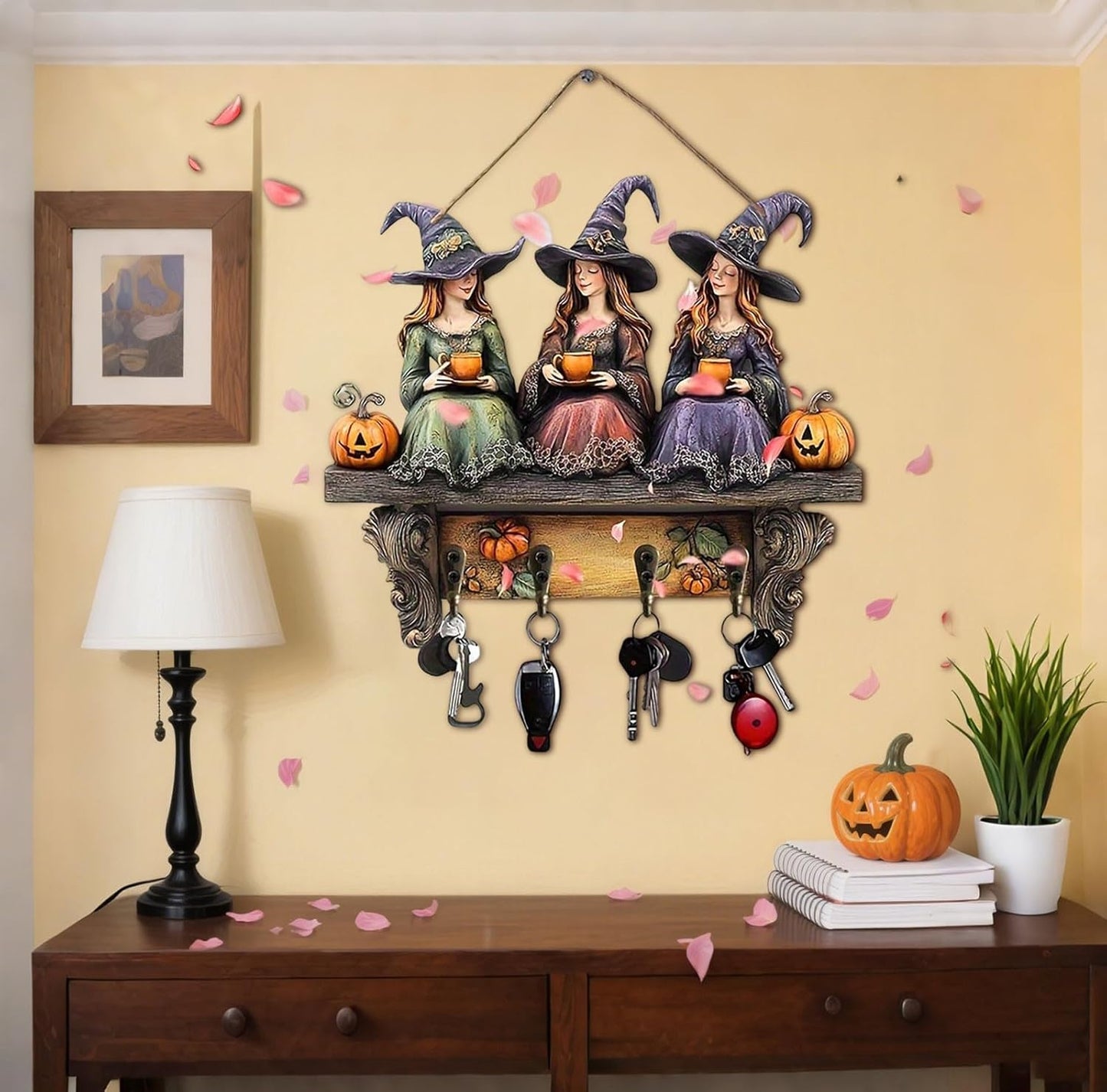 🎃2025 Halloween heks sleutelhanger houten wanddecoratie