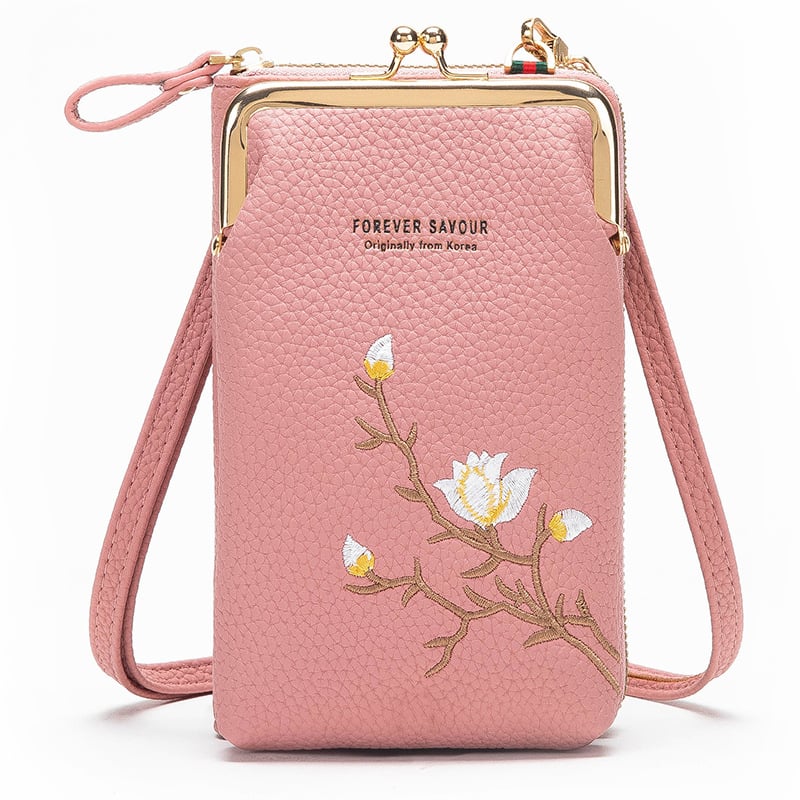 Vrouwen Sling Cross-Body Portemonnee met Mobiele Mobiele Telefoonhouder