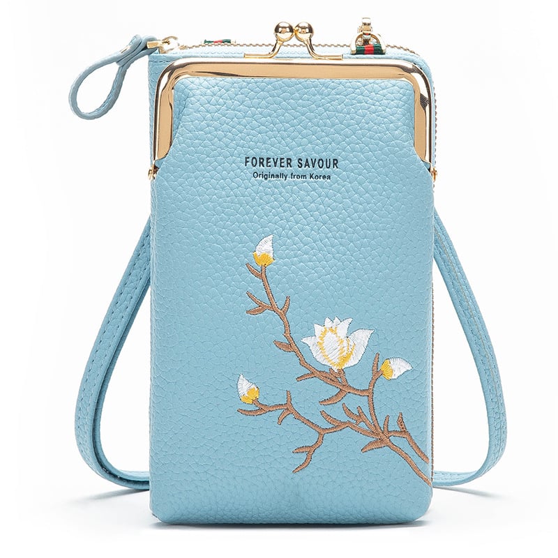 Vrouwen Sling Cross-Body Portemonnee met Mobiele Mobiele Telefoonhouder