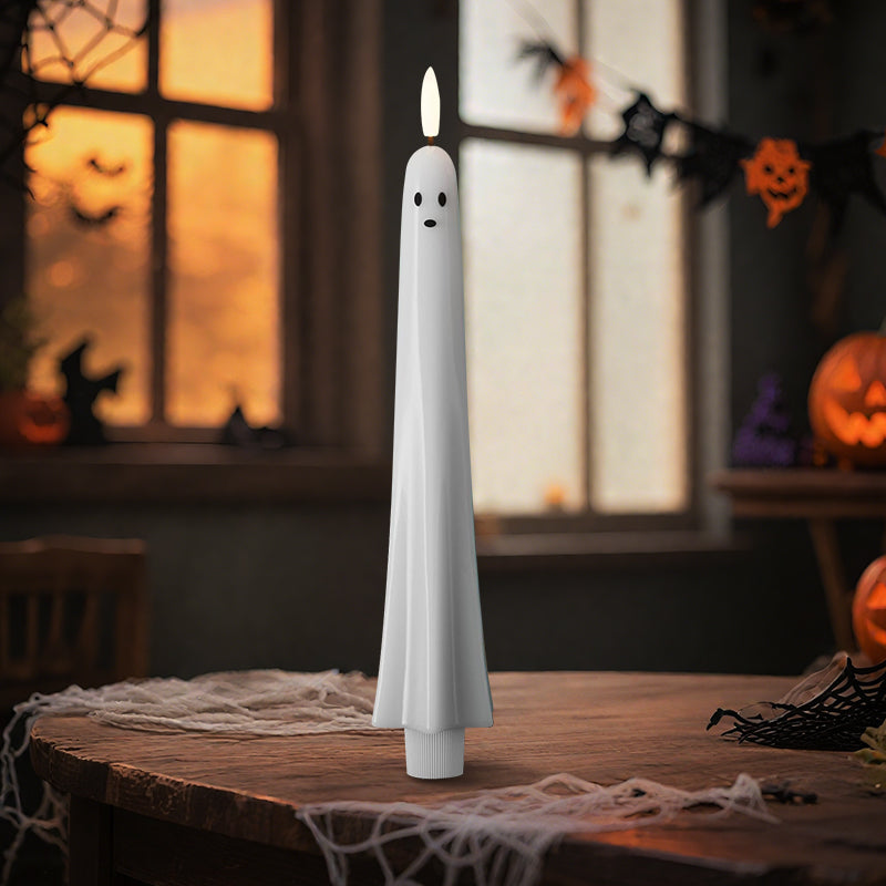 🎃👻 Op afstand bediend spooklampje met 3D brandende lont 👻🎃