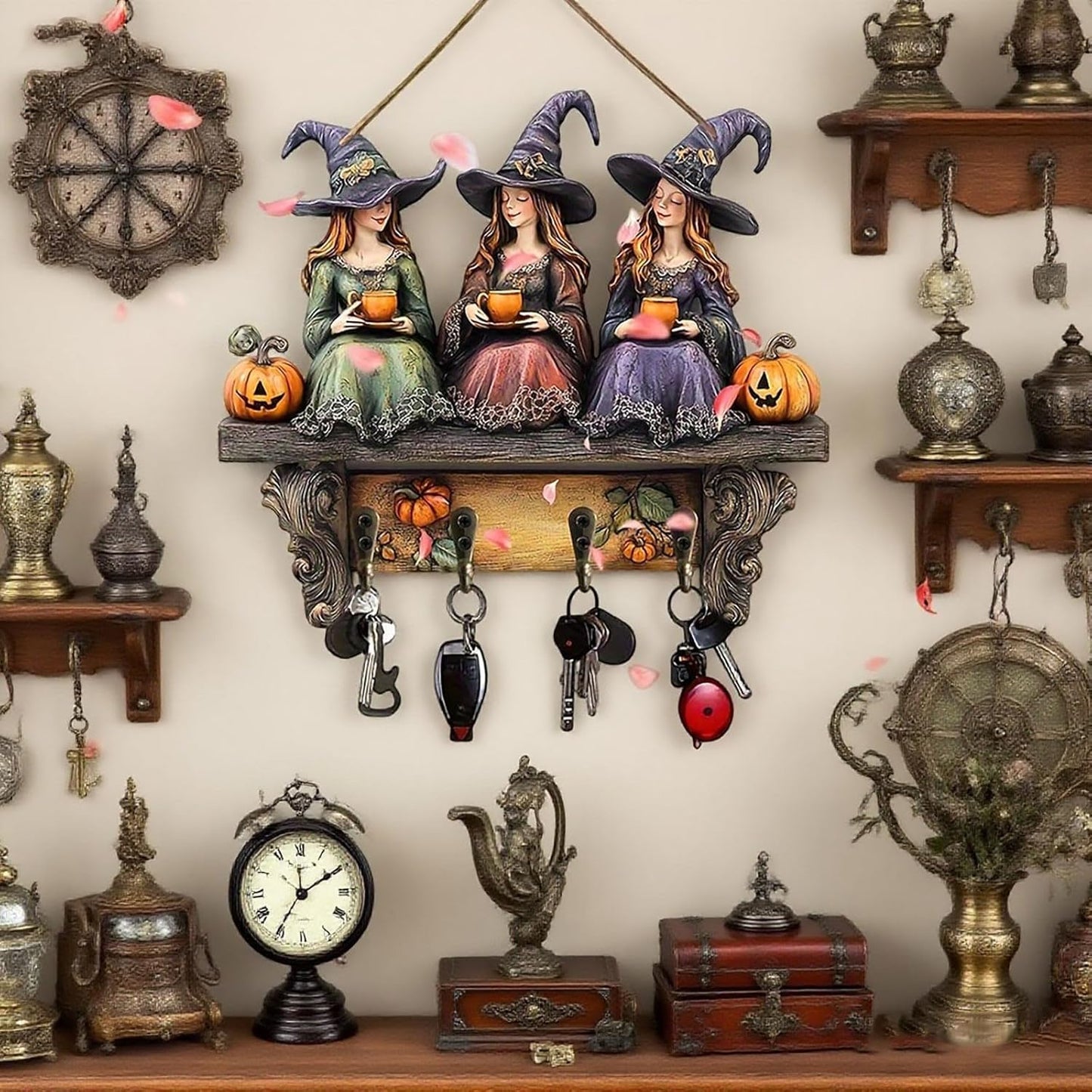 🎃2025 Halloween heks sleutelhanger houten wanddecoratie