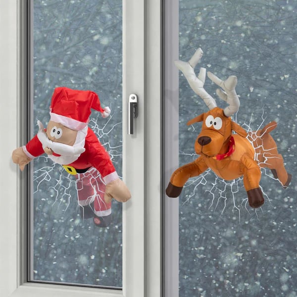 Vallende rendieren en kerstmannen