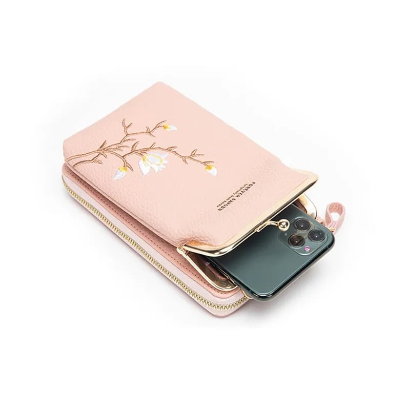 Vrouwen Sling Cross-Body Portemonnee met Mobiele Mobiele Telefoonhouder