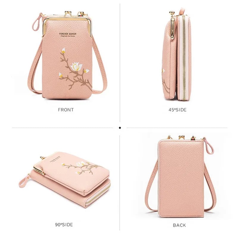 Vrouwen Sling Cross-Body Portemonnee met Mobiele Mobiele Telefoonhouder