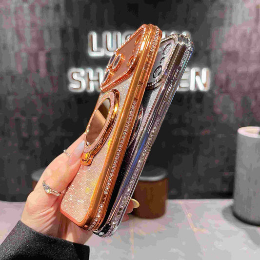 📲✨Make-upspiegel met glitters en kleurverloop, beschermhoes