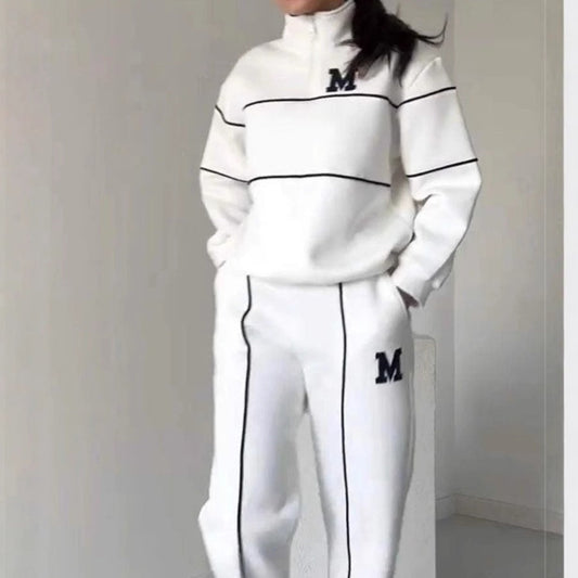 Casual sweatshirt 2-delige set met lijn
