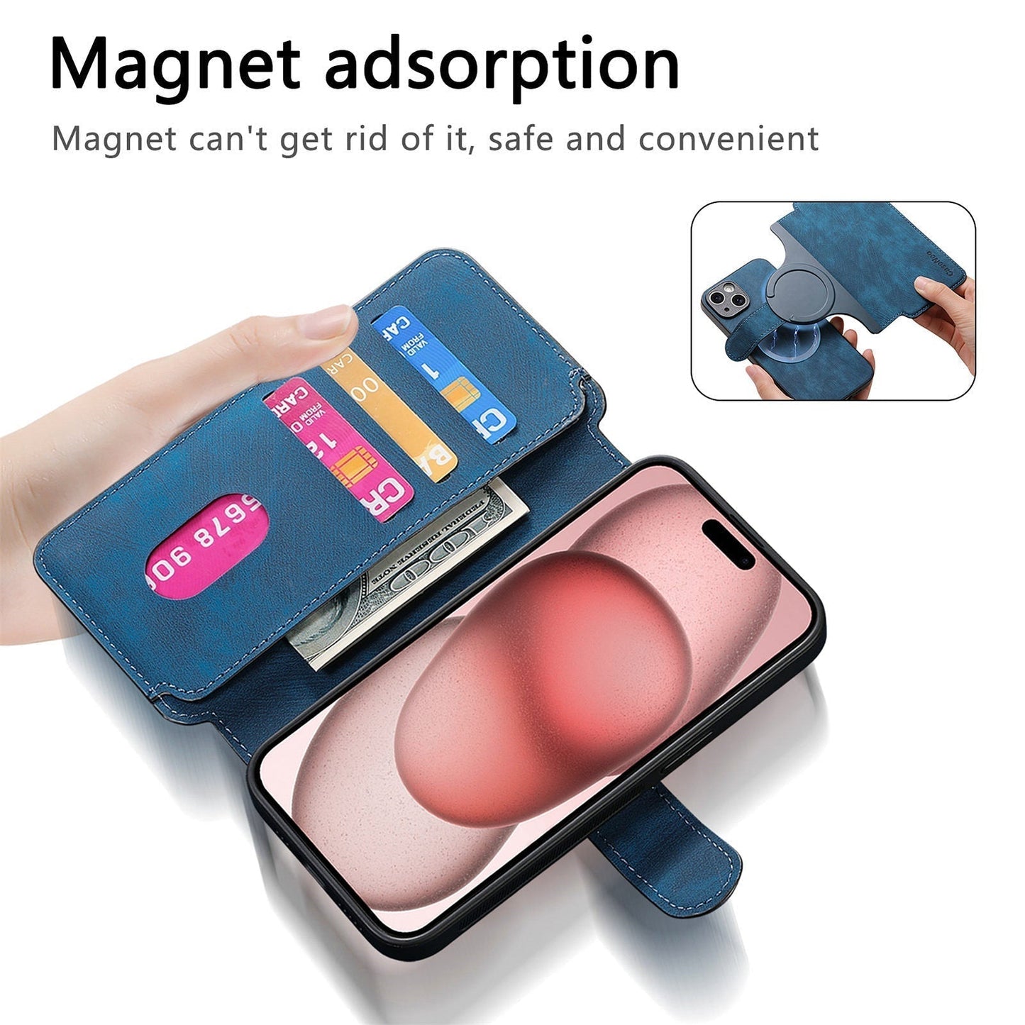 Avtagbart Magsafe 2-i-1-fodral för mobiltelefon（IPHONE 13~16)