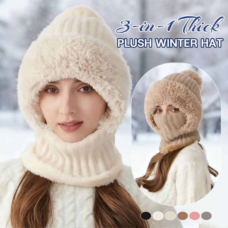 ❄️ 3-in-1 dikke pluche wintermuts🧣