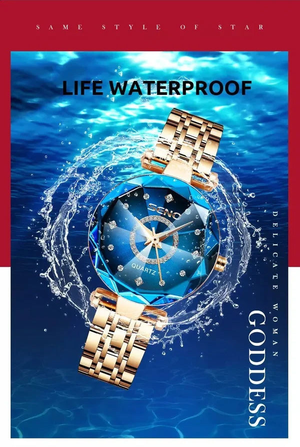 💖Starry roestvrijstalen dameshorloge🎁