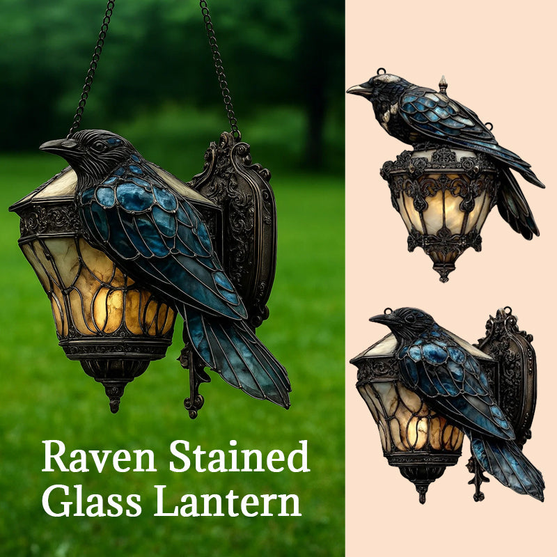 Raven Glas-in-lood lantaarn