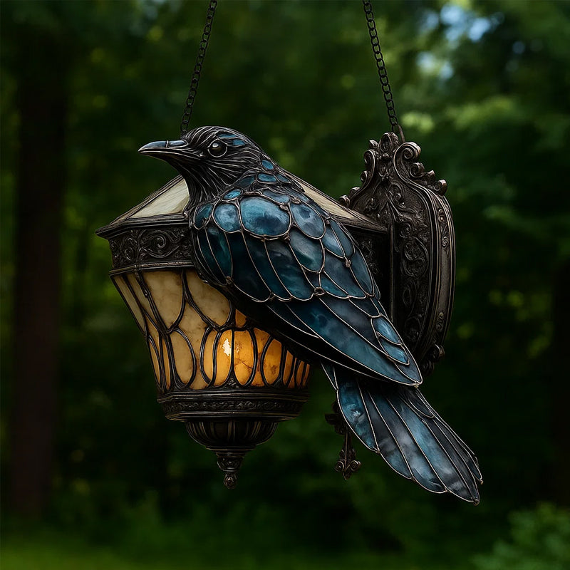 Raven Glas-in-lood lantaarn