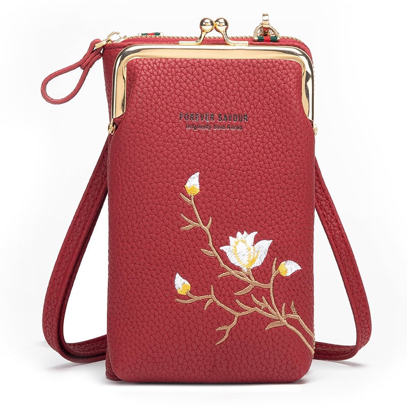 Vrouwen Sling Cross-Body Portemonnee met Mobiele Mobiele Telefoonhouder