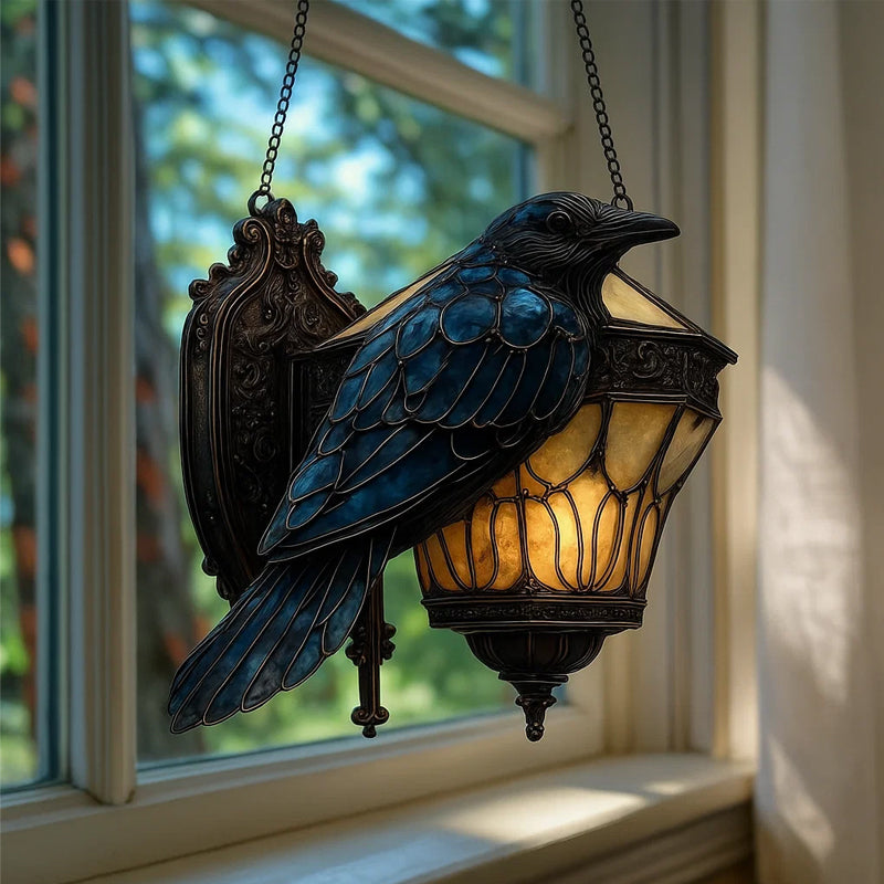 Raven Glas-in-lood lantaarn