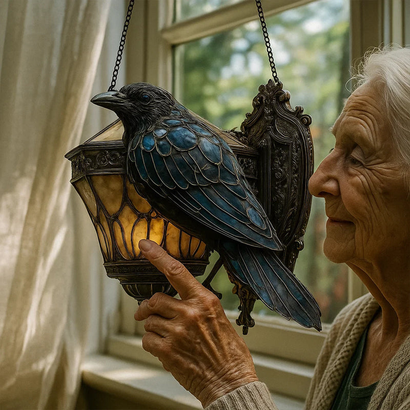 Raven Glas-in-lood lantaarn