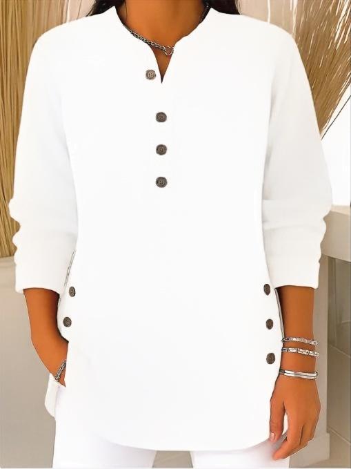 ✨🎅Kerstaanbiedingen – Alleen voor korte tijd!⏰Losjes gebreide sweater met lange mouwen van effen materiaal en ronde hals voor dames