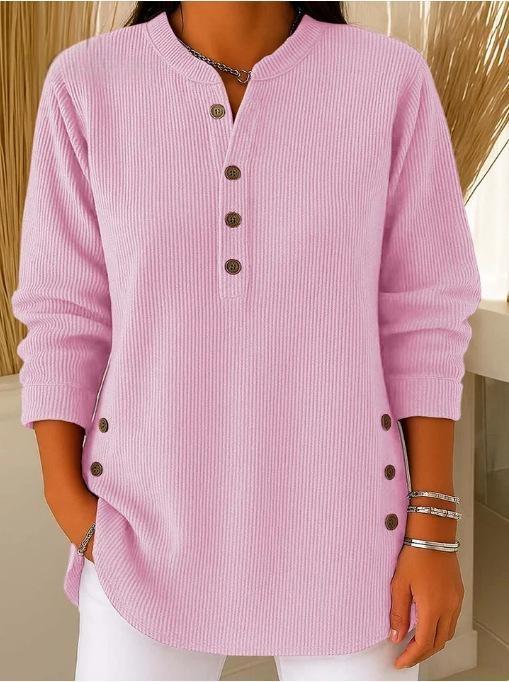 ✨🎅Kerstaanbiedingen – Alleen voor korte tijd!⏰Losjes gebreide sweater met lange mouwen van effen materiaal en ronde hals voor dames