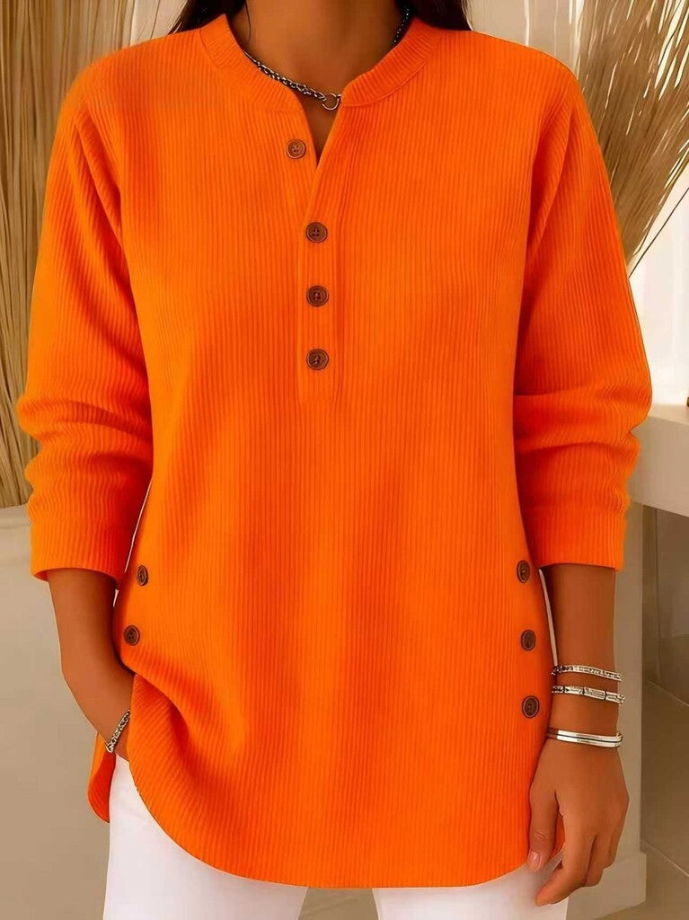 ✨🎅Kerstaanbiedingen – Alleen voor korte tijd!⏰Losjes gebreide sweater met lange mouwen van effen materiaal en ronde hals voor dames