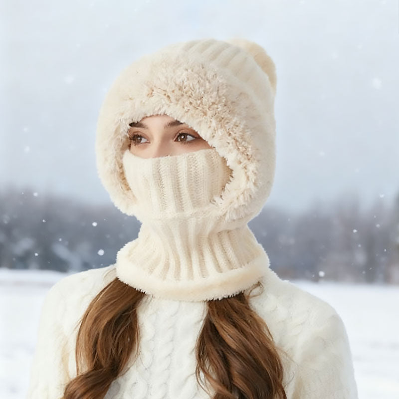 ❄️ 3-in-1 dikke pluche wintermuts🧣