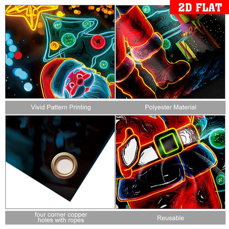 Fluorescerende kerstdeurversiering feestbanner