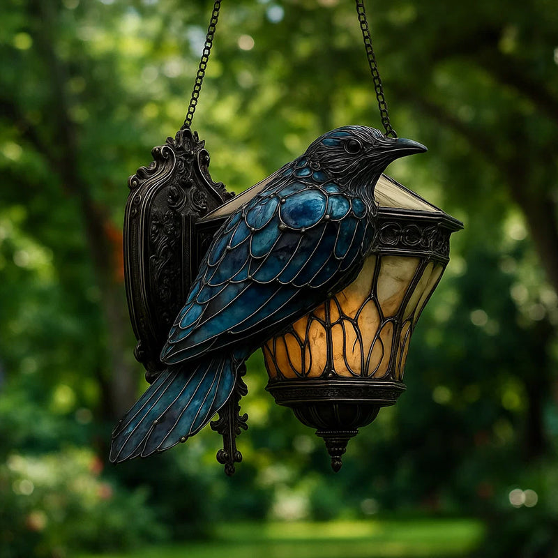 Raven Glas-in-lood lantaarn
