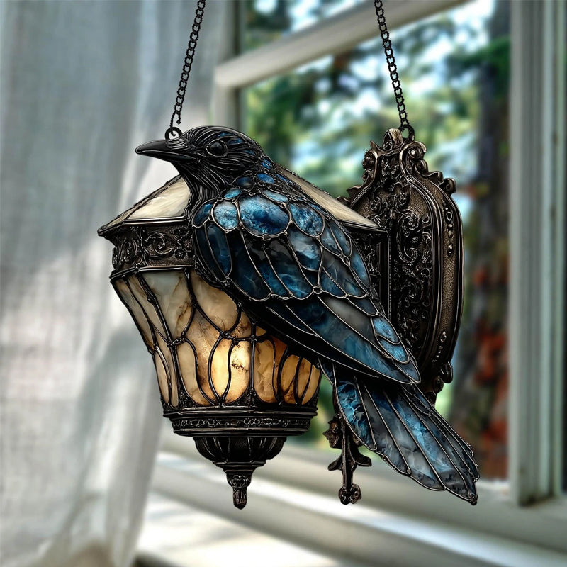 Raven Glas-in-lood lantaarn