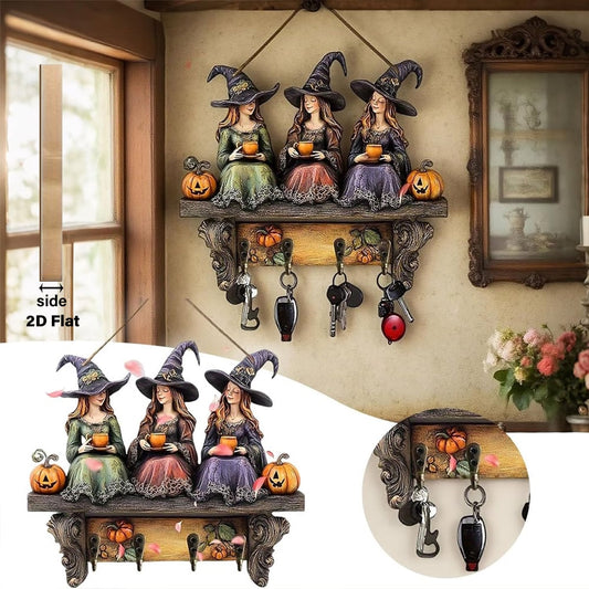 🎃2025 Halloween heks sleutelhanger houten wanddecoratie