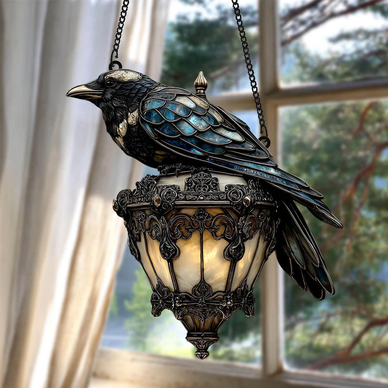 Raven Glas-in-lood lantaarn