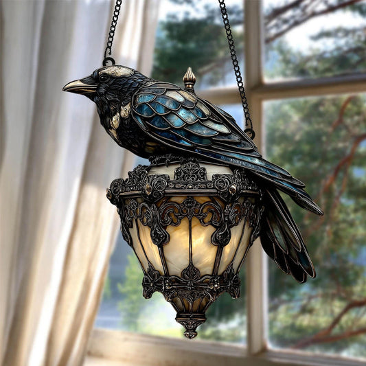 Raven Glas-in-lood lantaarn