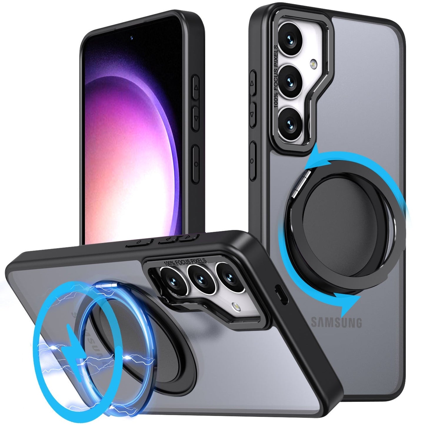 Roterande ring Magnetisk hållare Telefonfodral