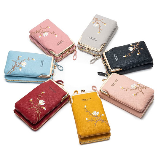 Vrouwen Sling Cross-Body Portemonnee met Mobiele Mobiele Telefoonhouder