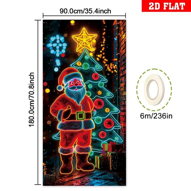 Fluorescerende kerstdeurversiering feestbanner