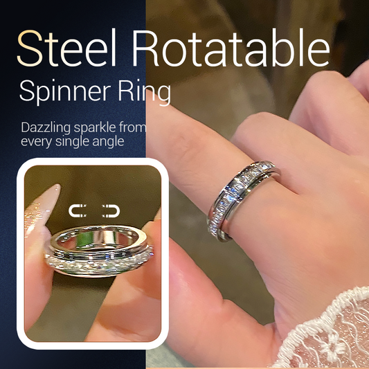 💖Black Friday Mega Deal – 50% korting!💖Draaibare spinnerring van titaniumstaal met zirkonia